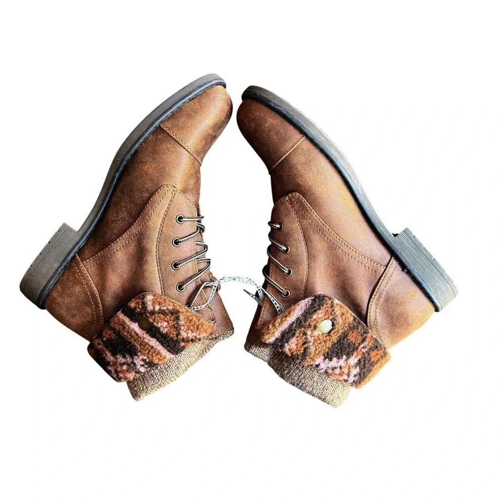 CLIFFS BY WHITE MOUNTAIN Womens Duena Hiking Boot Brown Cozy Cuff‎ Size 10 NEW